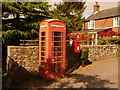 Cann: postbox № SP7 3 and phone, Bozley Hill