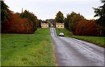 SP6934 : Looking down Stowe Avenue to the gatehouses by Steve Daniels