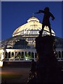 SJ3787 : Palm House and Peter Pan Statue at night. by Colin Pyle