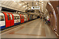 Train arriving at Angel underground station