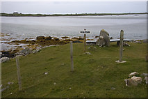 NF7963 : Roadend Sculpture and Baleshare Island by Tom Richardson