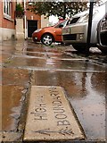 SU7582 : Highway Boundary Stone in the Market Place outside the old fire Station by Roger A Smith