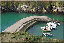 SM7423 : Porthclais harbour breakwater by Andy F