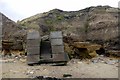 Eroded beach access at Ryehope Nook