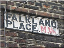 TQ2985 : Old sign for Falkland Place, NW5 by Mike Quinn