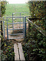 Kissing gate and plank bridge north of Priors Marston