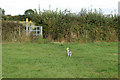 Waymarked kissing gate on footpath north of Priors Marston