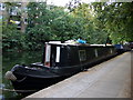 Black narrow boat on the Regent