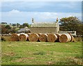NZ0211 : Bales at High Barn by Andy Waddington