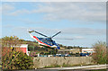 Sikorsky S61 taking off for the Isles of Scilly from Penzance