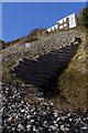 Gabion wall of cliff reinforcement, Durlston Bay