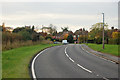 The B4453 snaking through Weston under Wetherley