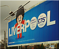 J3475 : Liverpool boat advertising, Belfast by Albert Bridge