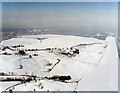TQ8186 : Aerial view of Hadleigh Castle in the snow by Edward Clack
