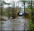 Shittlehope bridge with spate ford