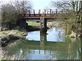 Rusty railway bridge near Towcester