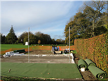 TQ3315 : Rebuilding the Nets, Ditchling Recreation Ground by Simon Carey