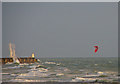 TQ3302 : Kite Surfers near Brighton Marina by Christine Matthews