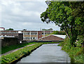 Caldon Canal and college near Shelton, Stoke-on-Trent