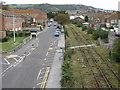 View from Radnor Bridge Road along old railway line