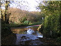 Flooded lane junction west of Butterleigh