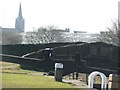 The tail end of Bent House Lock, with Littleborough behind