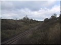 Single track railway line east of Oaksey