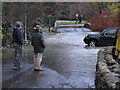 Flooded road junction off A66 to Portinscale