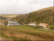 SY8279 : West Lulworth: view north over the village by Chris Downer