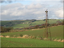 NY8663 : Wind pump in fields west of East Elrington (2) by Mike Quinn