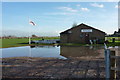 A rather waterlogged entrance to Upchurch sports centre