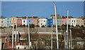 Brightly painted houses at Clifton Wood - from Bristol Harbour