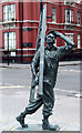 Statue of a window cleaner, Chapel Street, London W1