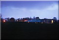 Maidstone Leisure Centre, lit up in the dark