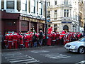 Santas at the Worlds End, Camden High Street NW1