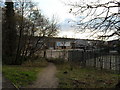 Industrial units as seen on path from M3 bridge to Boyatt Wood