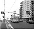 Tram near Cocker Square, Blackpool