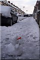 Pavement Snowman on Priestfield Road