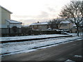 Overnight snowfall at the junction of Mortimer and Ledbury Roads