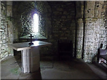 SY9675 : Window and altar - St Aldhelm's Chapel by Phil Champion