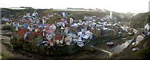 NZ7818 : Staithes panorama from Cowbar Nab by Andrew Curtis
