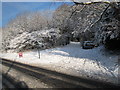 Snow-bound footpath from the A171 near Swan