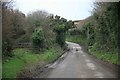 SX0581 : North Cornwall Railway former bridge over the lane. by roger geach