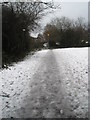 Icy path from Highfield Rec to Tilmore Gardens