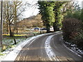 Approaching the junction of  Chantry Wood Car Park from Pilgrims Way