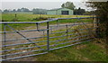 Farm gates and building, Llanfrechfa