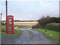 Telephone box and bridleway, Woodcutts