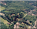 Aerial view of St Peters Church and Coombe Wood, Thundersley