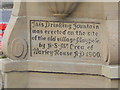 Drinking fountain, Warley Town, Date stone