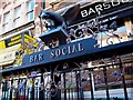 Sign for Bar Social on Wandsworth Road, Lavender Hill, Battersea